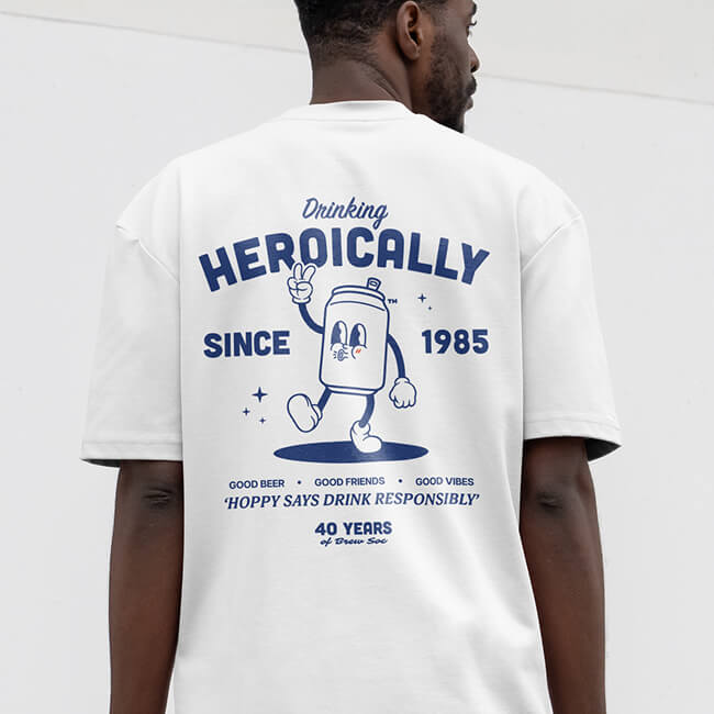 This image shows a t-shirt with HWBS annual beer festival branding.