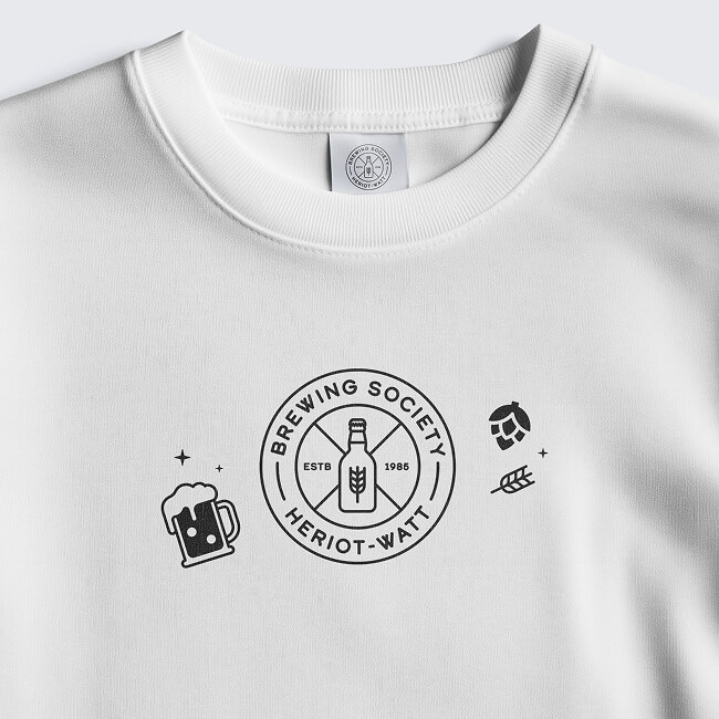 Picture shows a t-shirt with HWBS logo and branding.